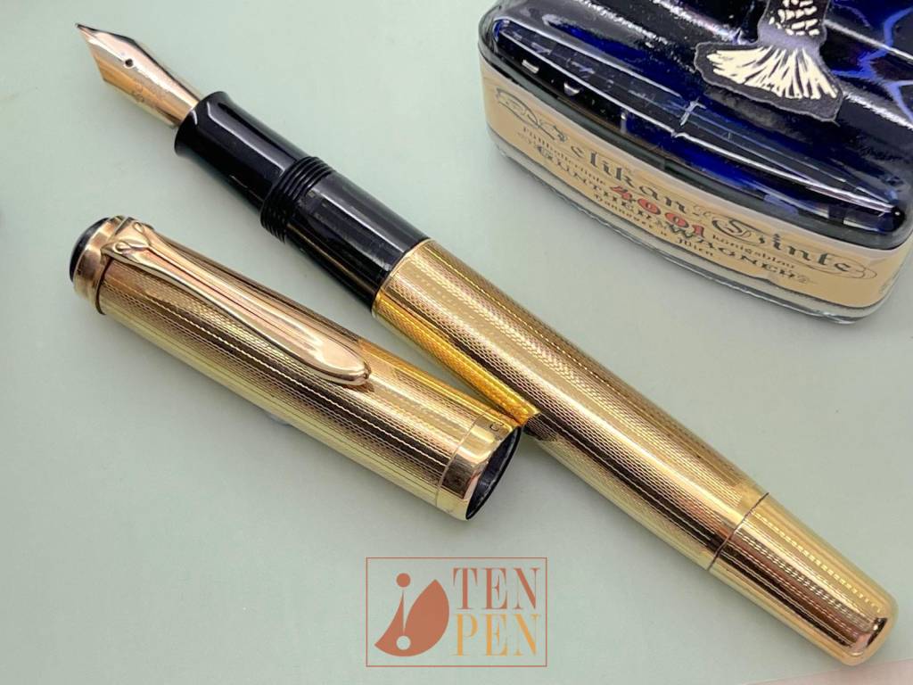 d*3様 Pelikan 500ROLLED GOLD DOUBLE L GER PELIKAN 520 ROLLED GOLD OVERLAY- SUPERB CONDITION | Tenpen - By